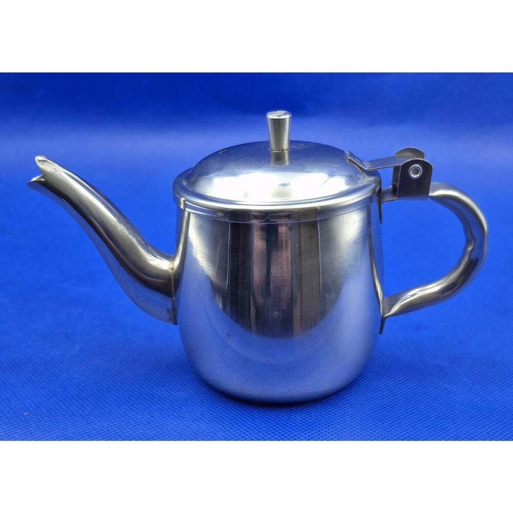 Elegant Winco One Serving Silverplate Gooseneck Teapot India 4" Tall GS-10